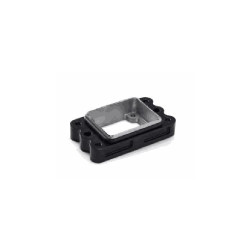 Embase encastrée, Aluminium moulé sous pression, acier inoxydable, IP68/IP69K, Sortie basse